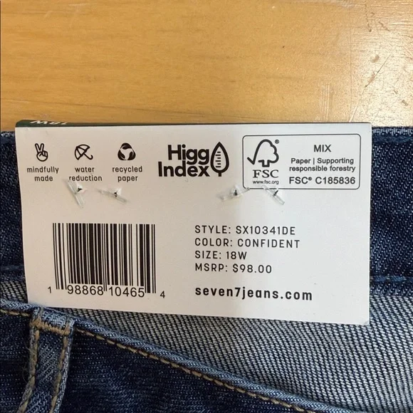 NWT Size 18W Seven7 Loose Straight Jean - Picture 4 of 6